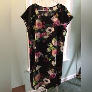 Black floral print dress size XXL Merona dress